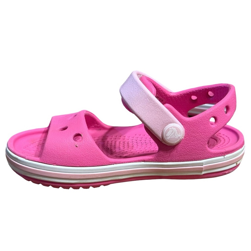 Crocs Girls Pink Sandals C6 Toddler Classic Croslite Summer Water Shoes - Picture 2 of 8